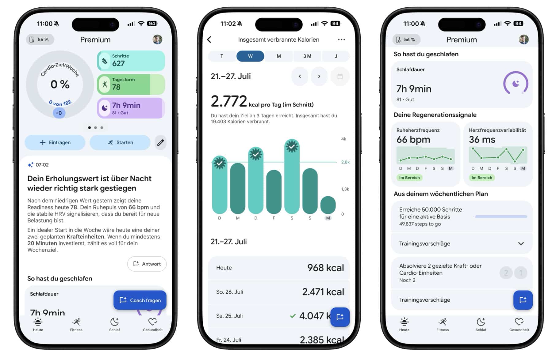 Fitbit Air mit Google Health App