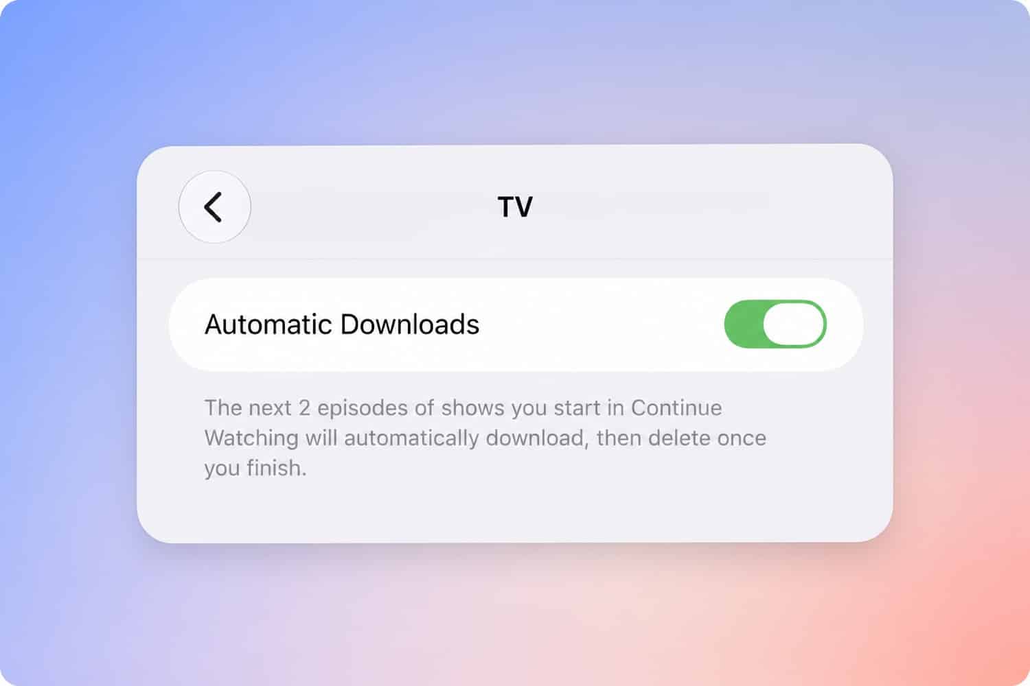 TV Einstellungen in iOS 27 Beta 4