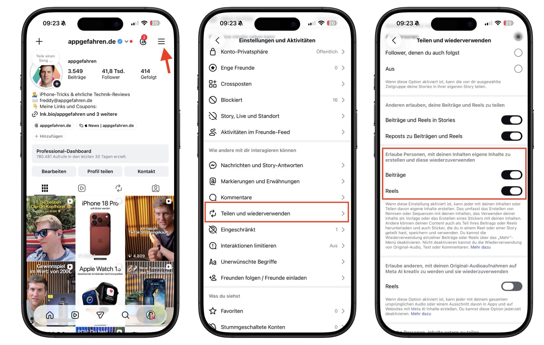 Instagram-App mit KI-Opt-Out
