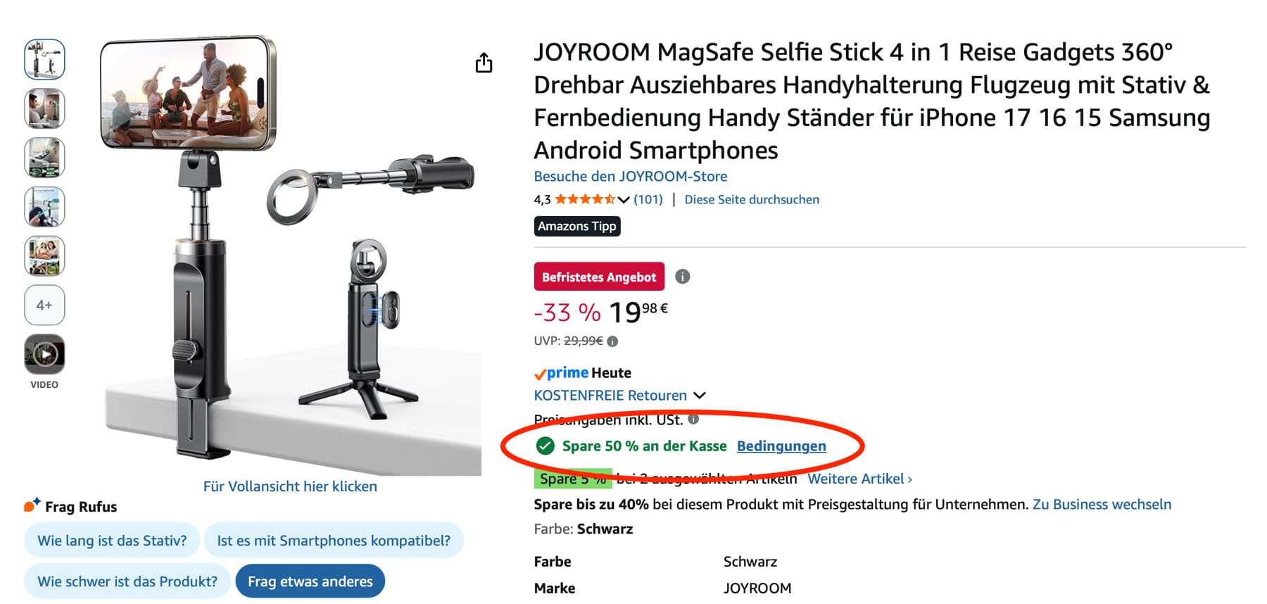 Joyroom 4-in-1 MagSafe-Selfiestick