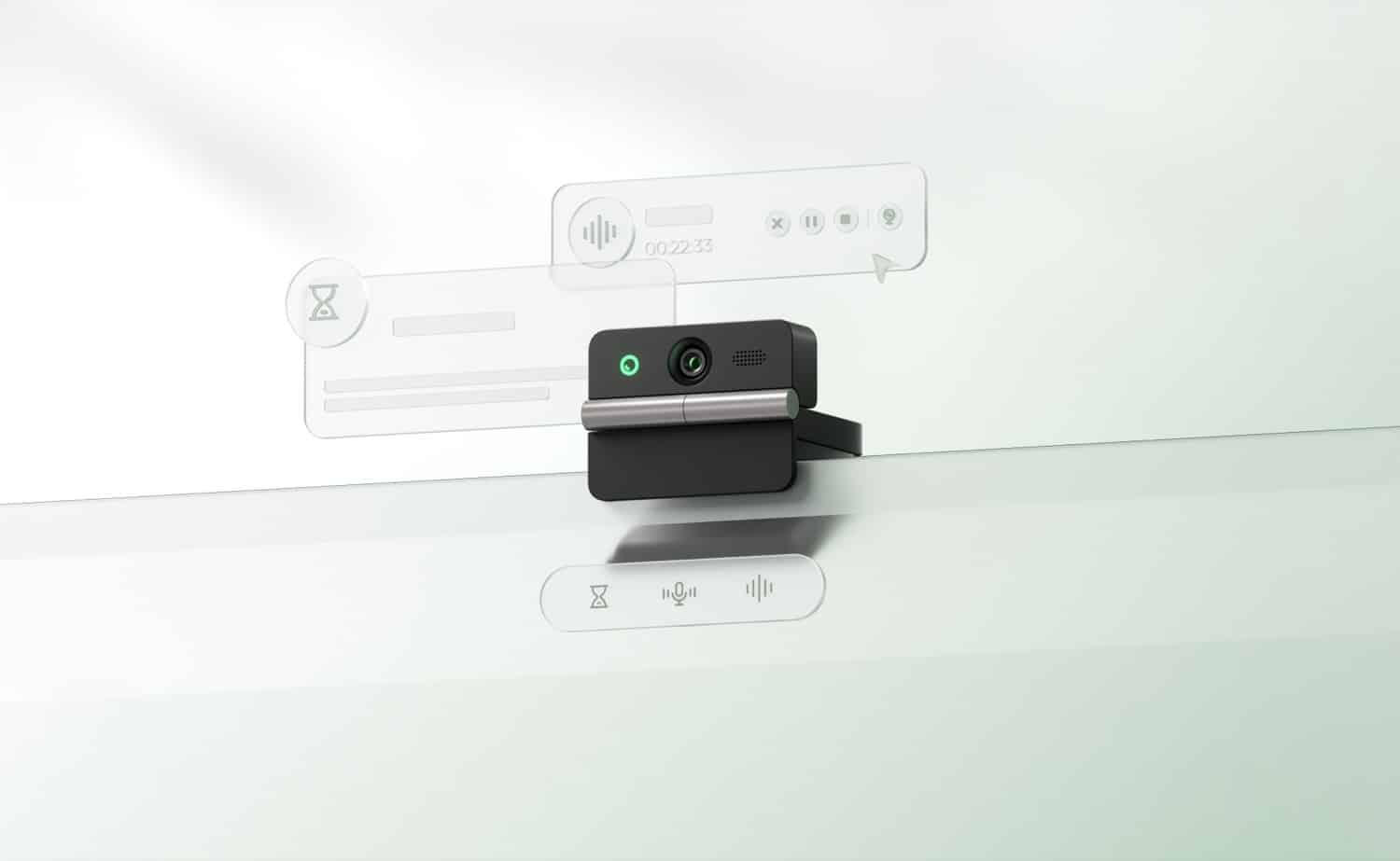 Die Obsbot Meet Flip auf einem Monitor