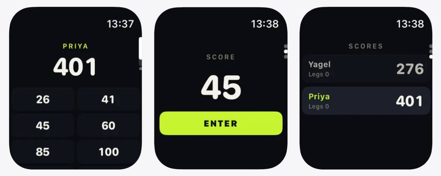 Drei Apple Watch-Ansichten von Chalkie