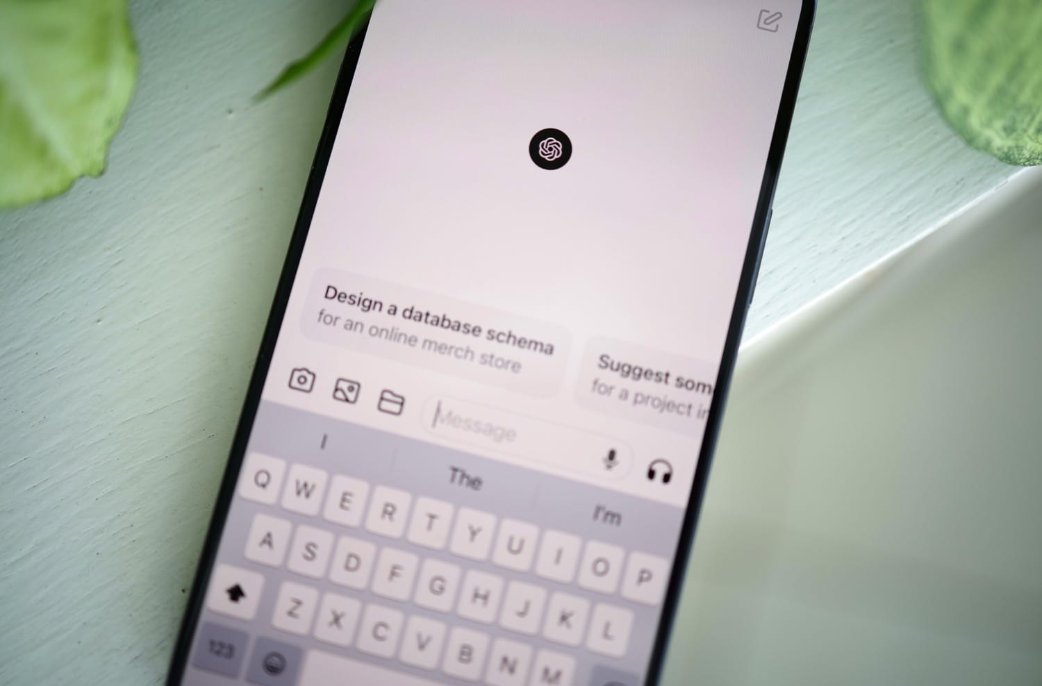 ChatGPT-Eingabefenster auf einem Smartphone