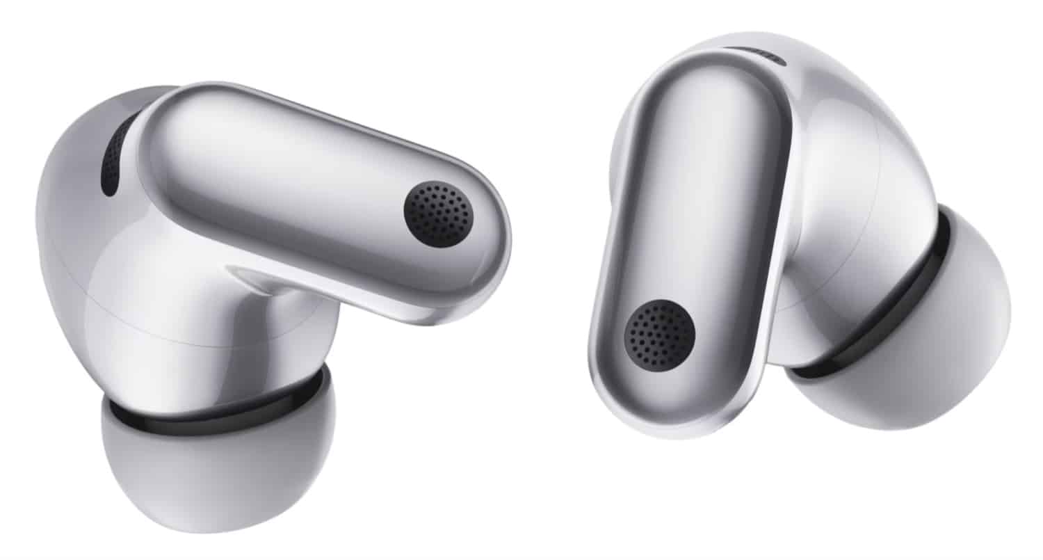 Detailaufnahme der Huawei FreeBuds Neo in Silber