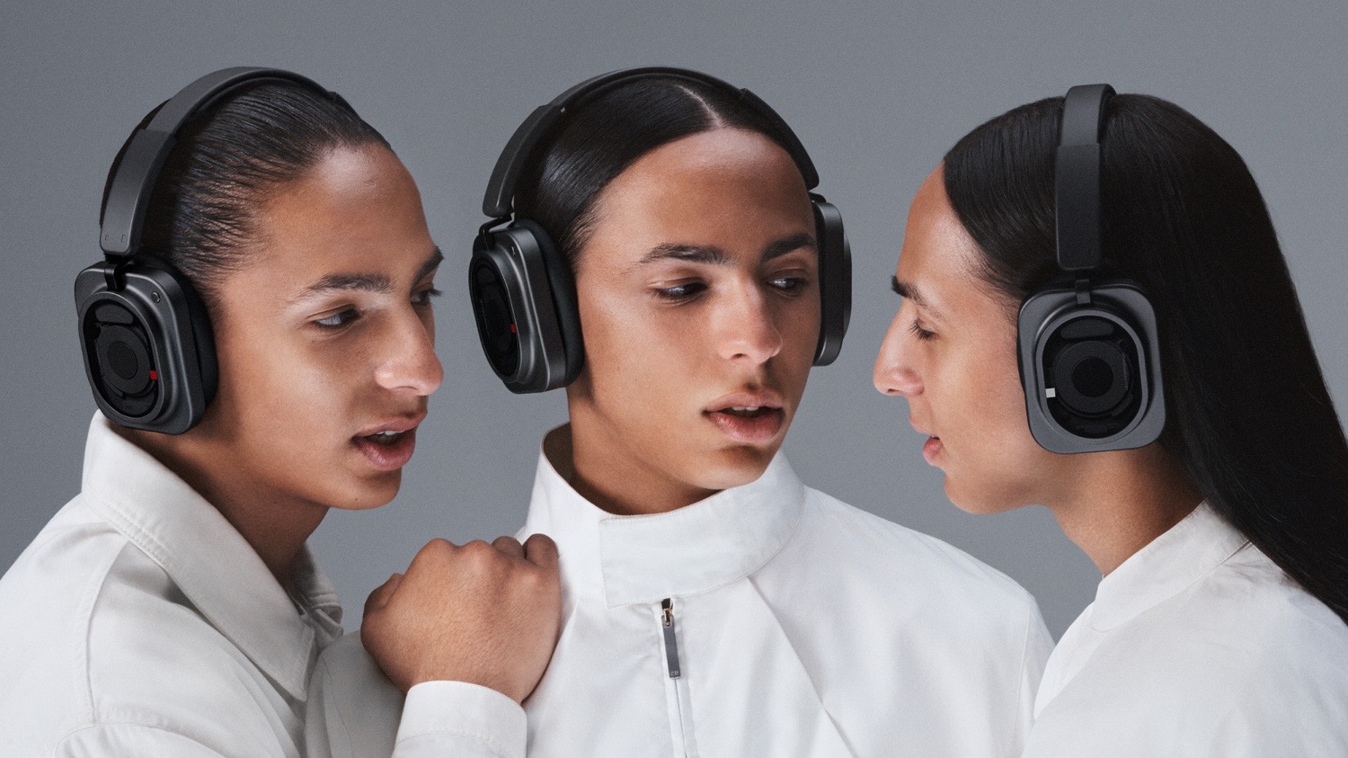 Nothing Headphone (1) Pro in Schwarz wird von drei Personen getragen