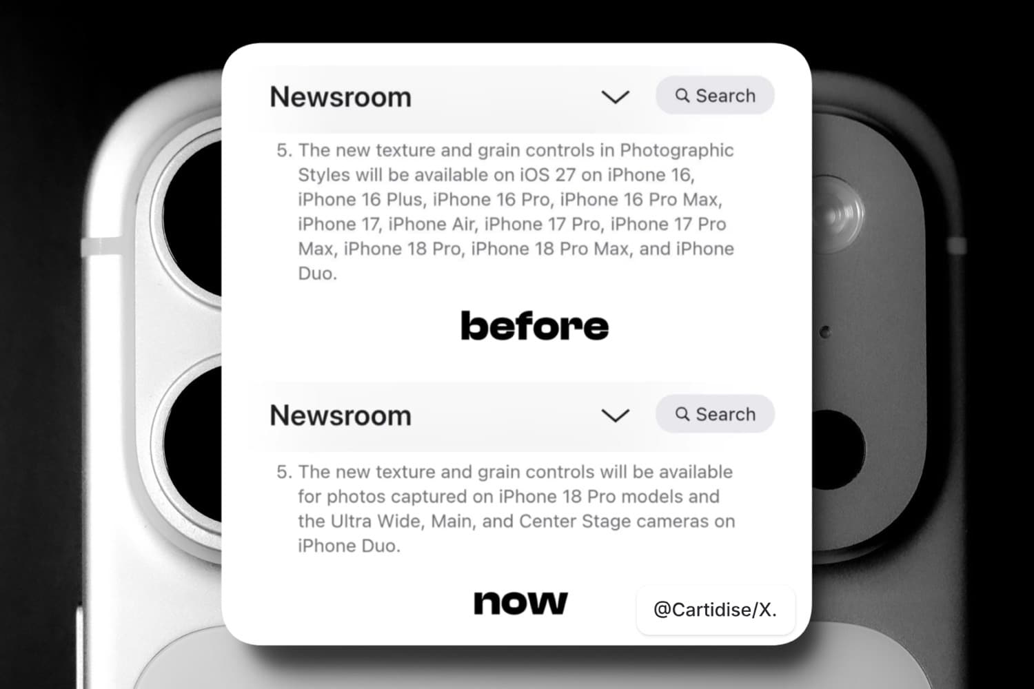 Newsroom-Screenshots von Apple