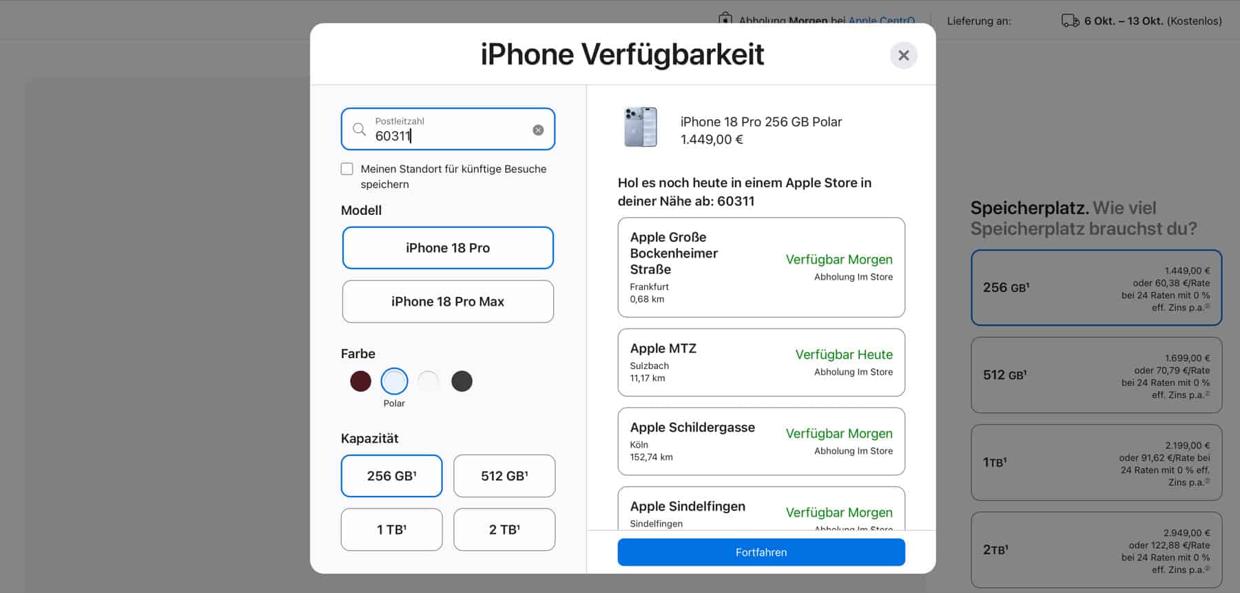 iPhone 18 Pro Verfügbarkeit