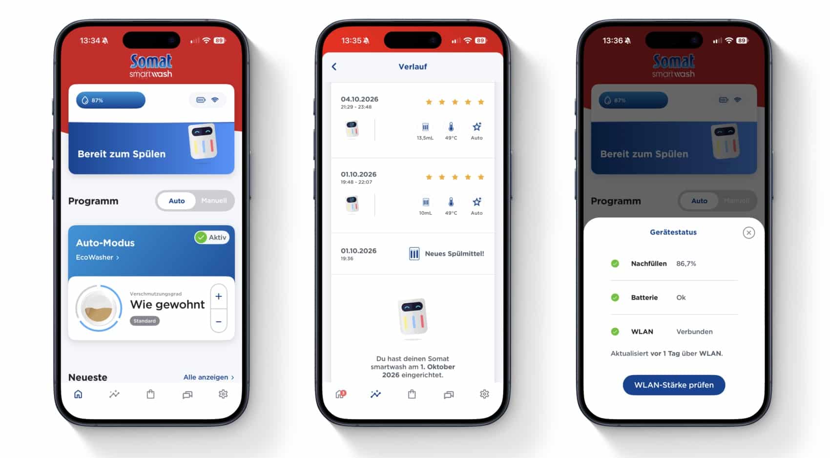 Die Somat Smartwash App im Detail